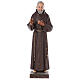 Statue Saint Pio fibre de verre colorée 82 cm yeux en verre s1