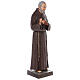 Statua San Padre Pio vetroresina colorata 82 cm occhi vetro s6