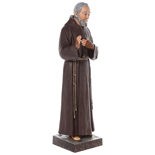Święty Ojciec Pio, włókno szklane, malowana, 82 cm, szklane oczy 6