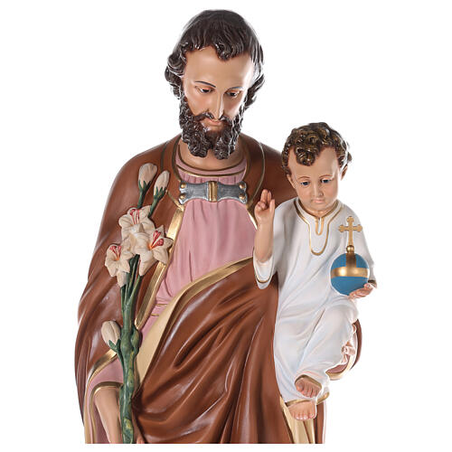 Figura Święty Józef figura włókno szklane malowane 130 cm, oczy szklane 6