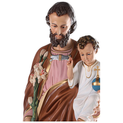 Figura Święty Józef figura włókno szklane malowane 130 cm, oczy szklane 8
