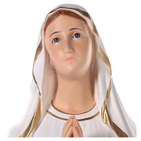 Virgen de Lourdes fibra de vidrio coloreada 110 cm ojos vidrio