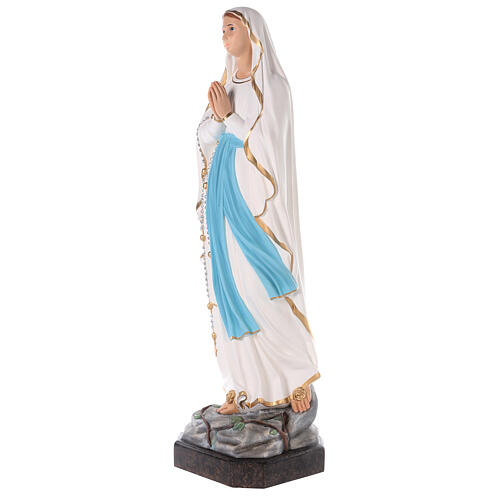 Virgen de Lourdes fibra de vidrio coloreada 110 cm ojos vidrio 5