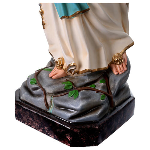 Virgen de Lourdes fibra de vidrio coloreada 110 cm ojos vidrio 10