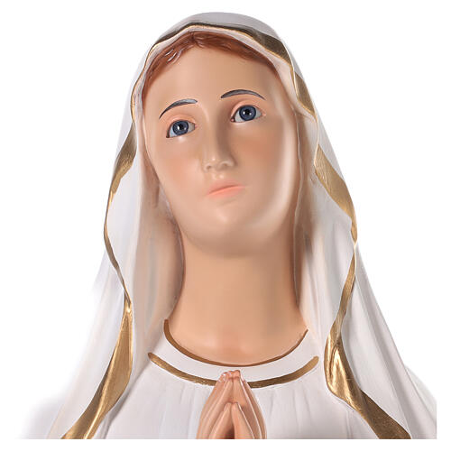 Notre-Dame de Lourdes fibre de verre colorée 110 cm yeux verre 2