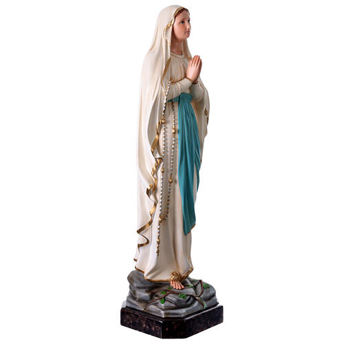 Notre-Dame de Lourdes fibre de verre colorée 110 cm yeux verre 5