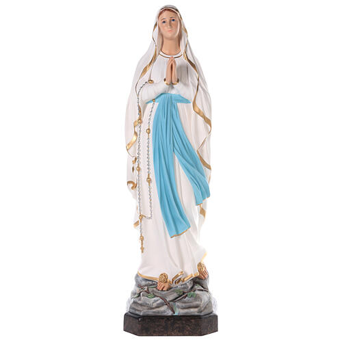 Madonna di Lourdes vetroresina colorata 110 cm occhi vetro 1