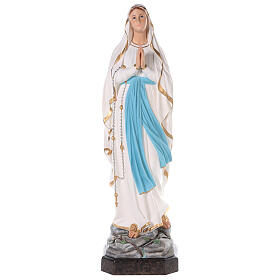Our Lady of Lourdes statue 110 cm, in colored fiberglass with glass eyes