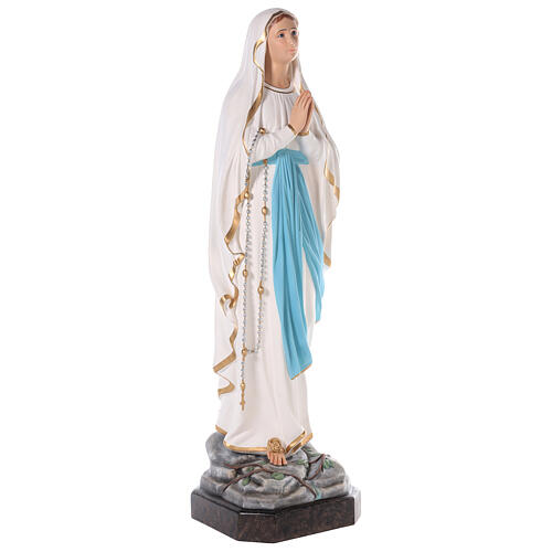 Our Lady of Lourdes statue 110 cm, in colored fiberglass with glass eyes 3