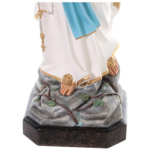 Our Lady of Lourdes statue 110 cm, in colored fiberglass with glass eyes 6