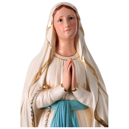 Our Lady of Lourdes statue 110 cm, in colored fiberglass with glass eyes 8