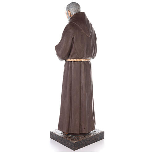 St Pio statue 180 cm, in colored fiberglass with glass eyes 3