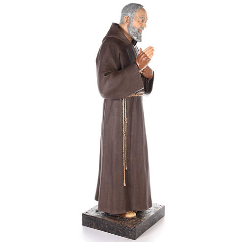 St Pio statue 180 cm, in colored fiberglass with glass eyes 4