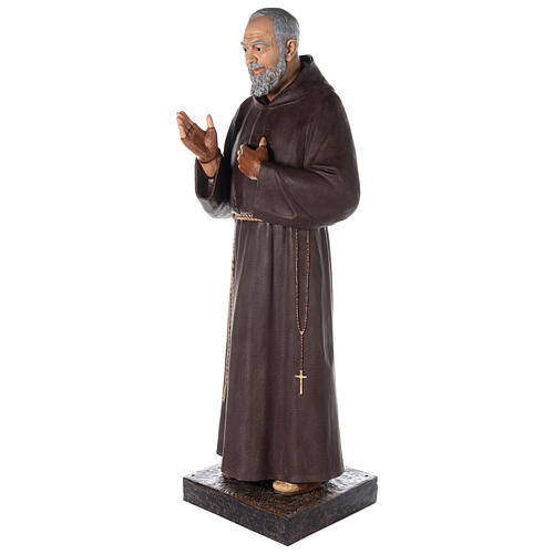 St Pio statue 180 cm, in colored fiberglass with glass eyes 7