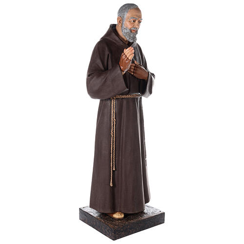 St Pio statue 180 cm, in colored fiberglass with glass eyes 9