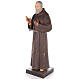 St Pio statue 180 cm, in colored fiberglass with glass eyes s2