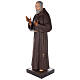 St Pio statue 180 cm, in colored fiberglass with glass eyes s7