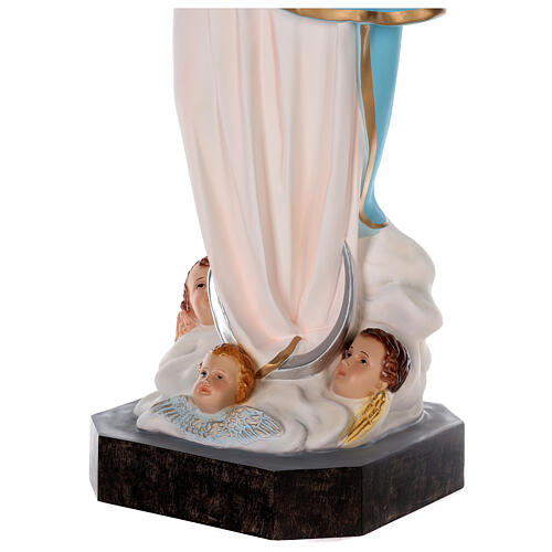 Estatua Virgen Murillo fibra de vidrio coloreada 105 cm ojos vidrio 8