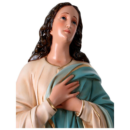 Inmaculada Concepción Murillo fibra de vidrio coloreada 105 cm ojos vidrio 6