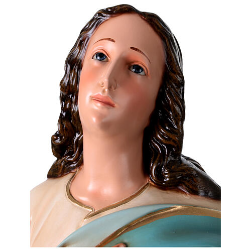 Inmaculada Concepción Murillo fibra de vidrio coloreada 105 cm ojos vidrio 7