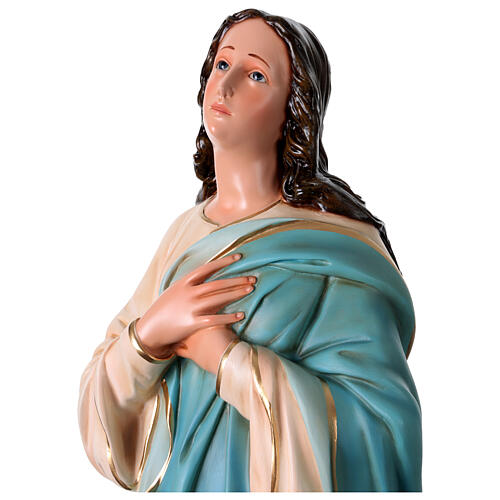 Inmaculada Concepción Murillo fibra de vidrio coloreada 105 cm ojos vidrio 8