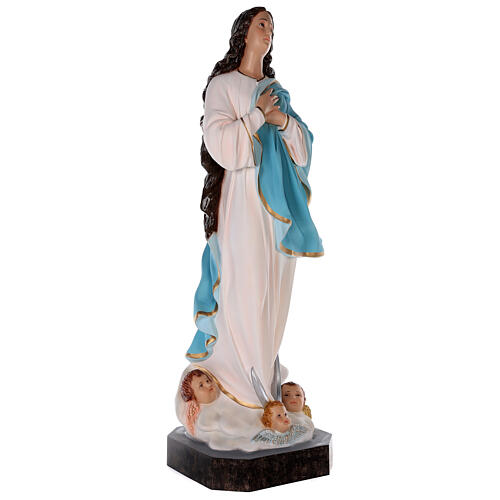 Statue of Assumption of Mary Murillo in colored fiberglass 105 cm glass eyes 5