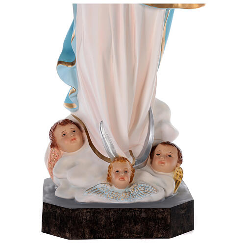 Statue of Assumption of Mary Murillo in colored fiberglass 105 cm glass eyes 6