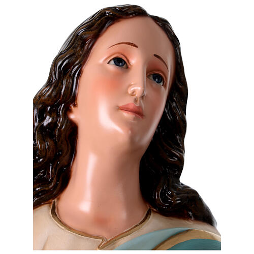 Statue of Assumption of Mary Murillo in colored fiberglass 105 cm glass eyes 4