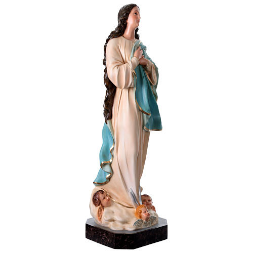 Statue of Assumption of Mary Murillo in colored fiberglass 105 cm glass eyes 5