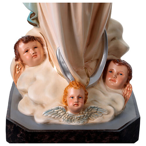 Statue of Assumption of Mary Murillo in colored fiberglass 105 cm glass eyes 9