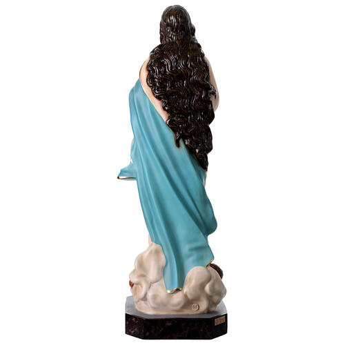 Statue of Assumption of Mary Murillo in colored fiberglass 105 cm glass eyes 11