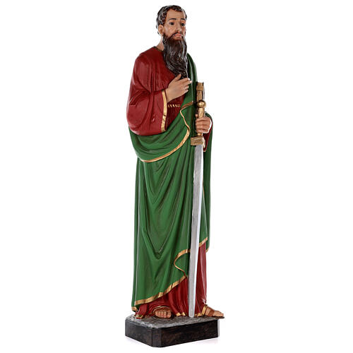 Estatua San Pablo fibra de vidrio coloreada 80 cm ojos vidrio 5