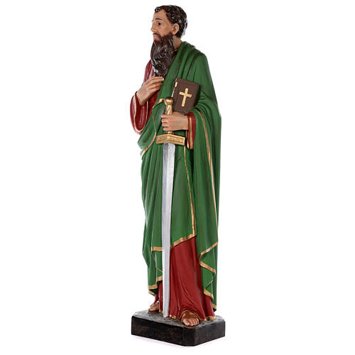 Statue Saint Paul fibre de verre colorée 80 cm yeux verre 3
