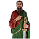Statue Saint Paul fibre de verre colorée 80 cm yeux verre s7