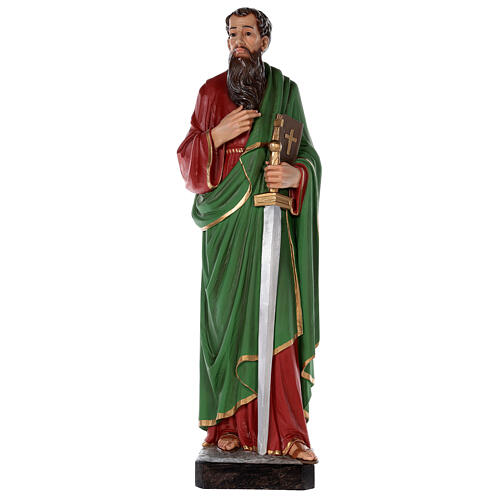 Statue of Saint Paul in colored fiberglass, 80 cm with crystal eyes 1