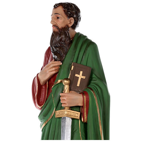 Statue of Saint Paul in colored fiberglass, 80 cm with crystal eyes 4