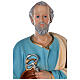 Estatua San Pedro fibra de vidrio coloreada 80 cm ojos vidrio s2