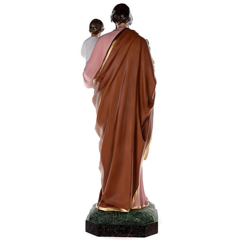 Statue Saint Joseph fibre de verre colorée 100 cm yeux verre 10