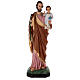 Statue Saint Joseph fibre de verre colorée 100 cm yeux verre s1