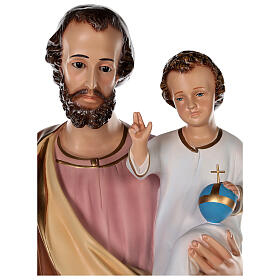 Figura Święty Józef włókno szklane kolorowe 100 cm, oczy szklane