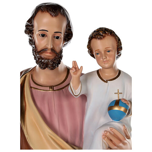 Figura Święty Józef włókno szklane kolorowe 100 cm, oczy szklane 2