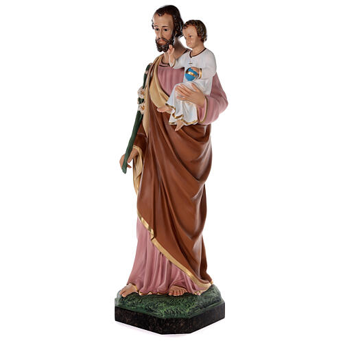 Figura Święty Józef włókno szklane kolorowe 100 cm, oczy szklane 3