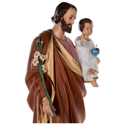 Figura Święty Józef włókno szklane kolorowe 100 cm, oczy szklane 7