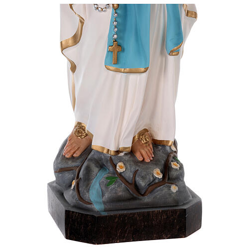 Coloured fibreglass statue of Our Lady of Lourdes 75 cm glass eyes 7
