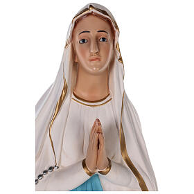 Estatua Virgen de Lourdes fibra de vidrio coloreada 75 cm ojos vidrio