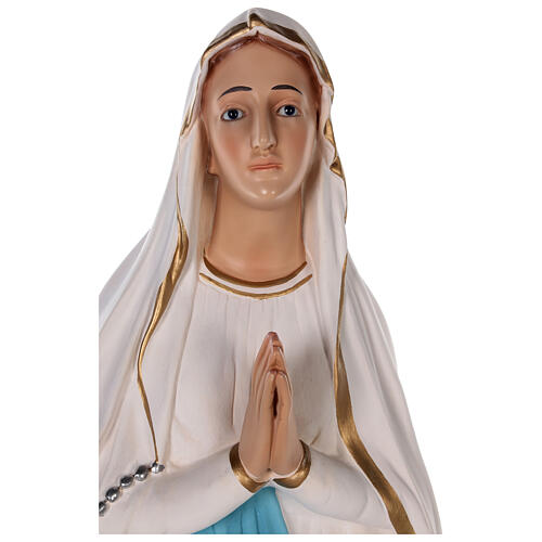 Estatua Virgen de Lourdes fibra de vidrio coloreada 75 cm ojos vidrio 2