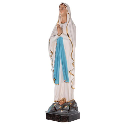 Estatua Virgen de Lourdes fibra de vidrio coloreada 75 cm ojos vidrio 3