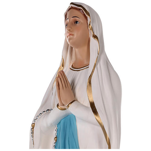Estatua Virgen de Lourdes fibra de vidrio coloreada 75 cm ojos vidrio 4