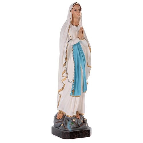 Estatua Virgen de Lourdes fibra de vidrio coloreada 75 cm ojos vidrio 5