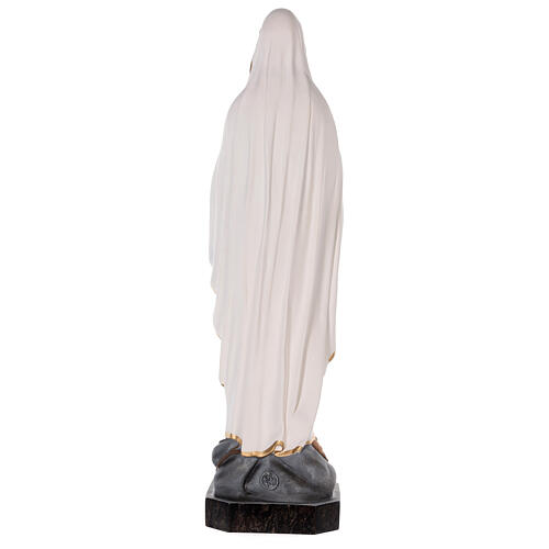 Estatua Virgen de Lourdes fibra de vidrio coloreada 75 cm ojos vidrio 8